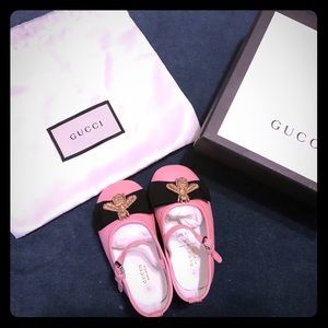 Gucci Baby Pink Lambskin Leather Ballet Flats